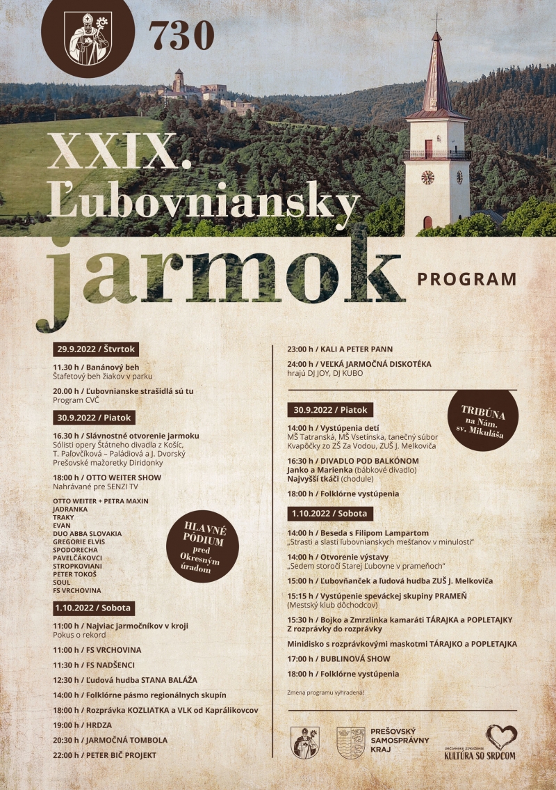 PROGRAM XXIX. Ľubovnianskeho jarmoku