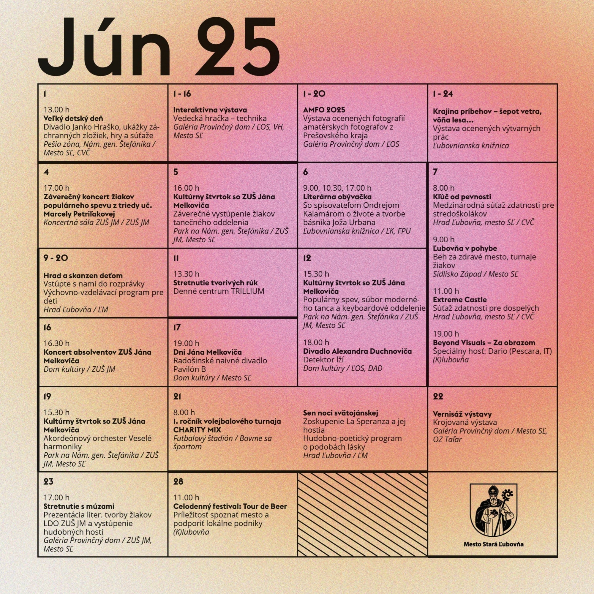 Kalendár podujatí - JÚN
