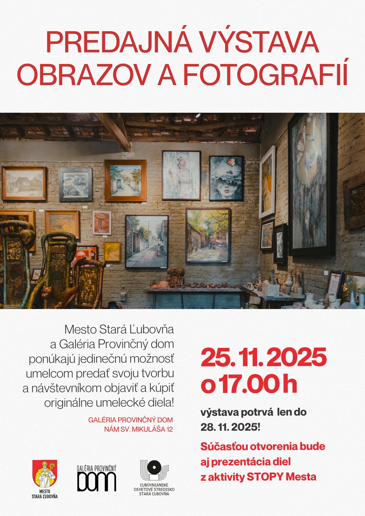 Predajná výstava obrazov a fotografií