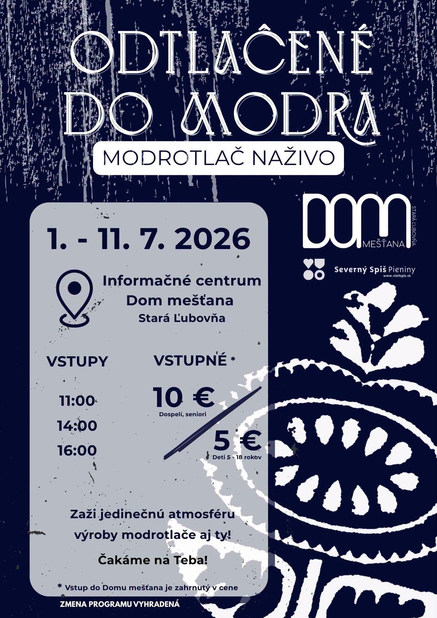 Odtlačené do modra - modrotlač naživo