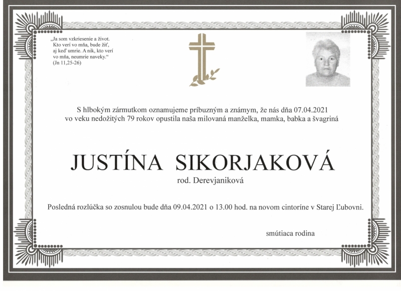 Justína Sikorjaková