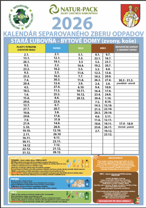 Kalendár separovaného zberu