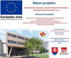 Dobudovanie kapacít a modernizácia infraštruktúry Ľubovnianskej nemocnice, n.o. – fotografia 1